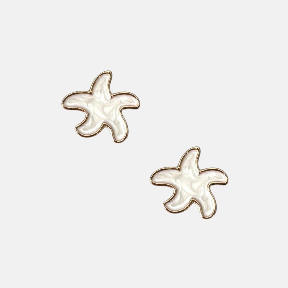 Small White Starfish Stud Earring